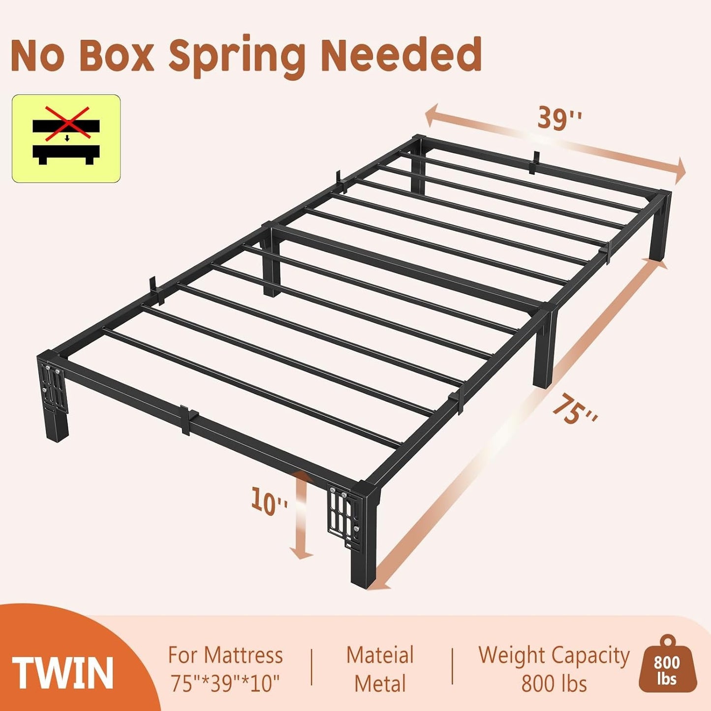 Twin Metal Bed