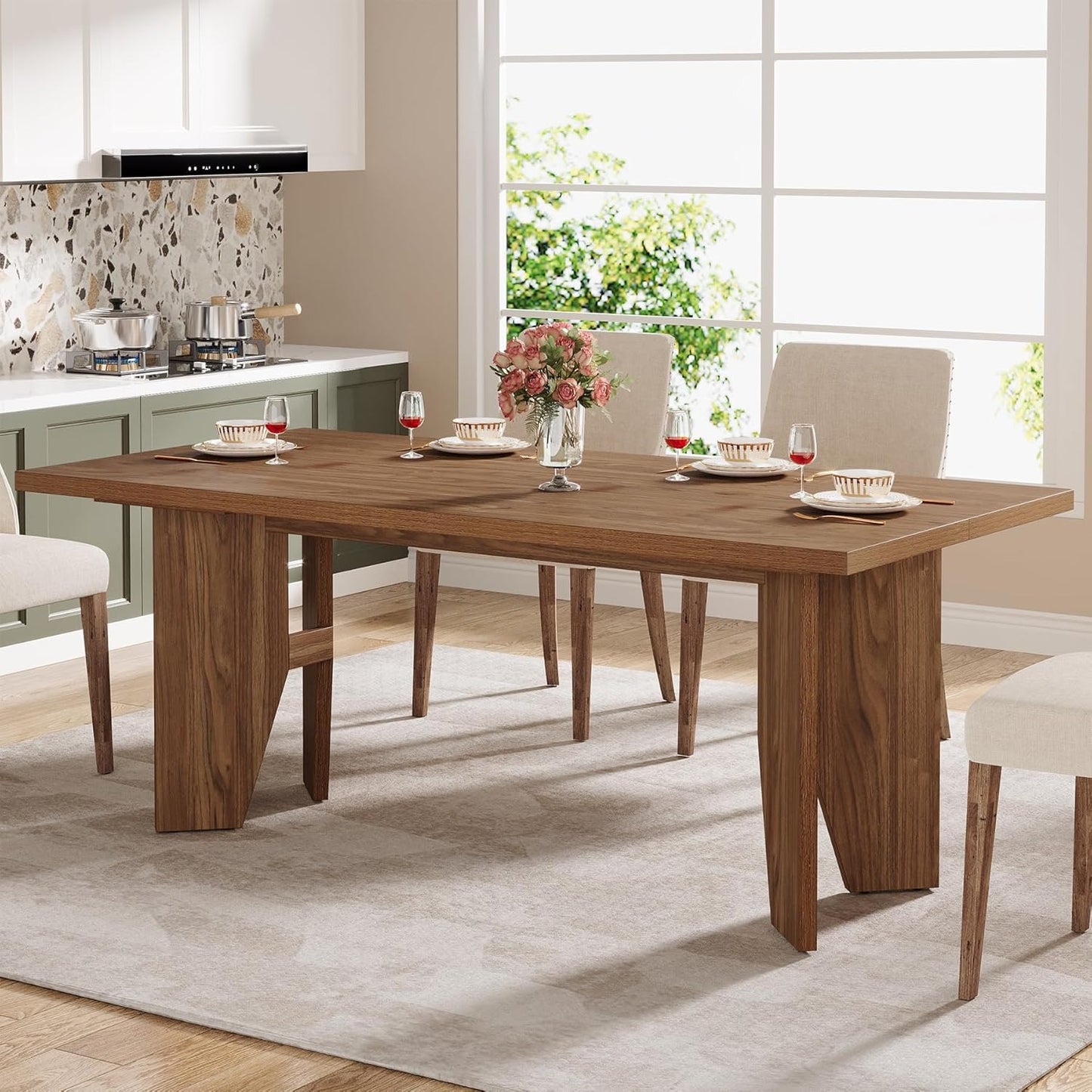 Dining Table for 4 6, Farmhouse Kitchen Table