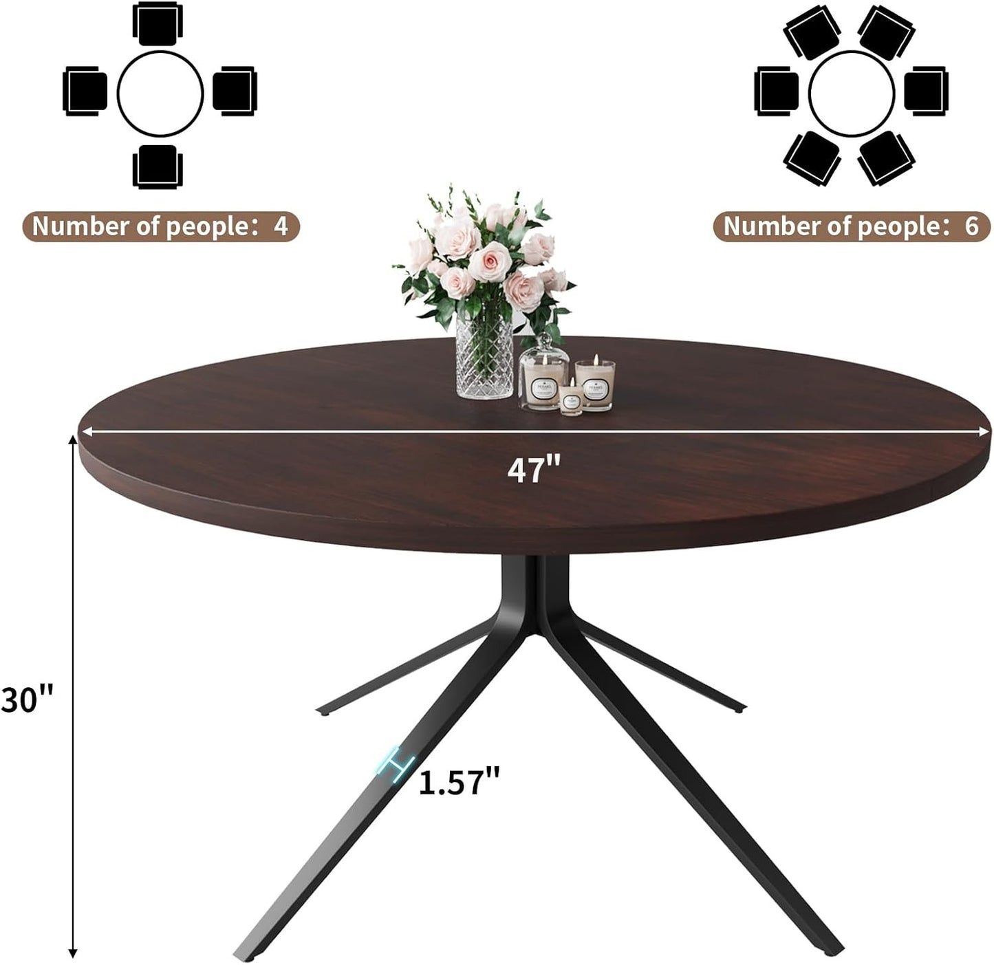 Solid Wood Round Dining Table