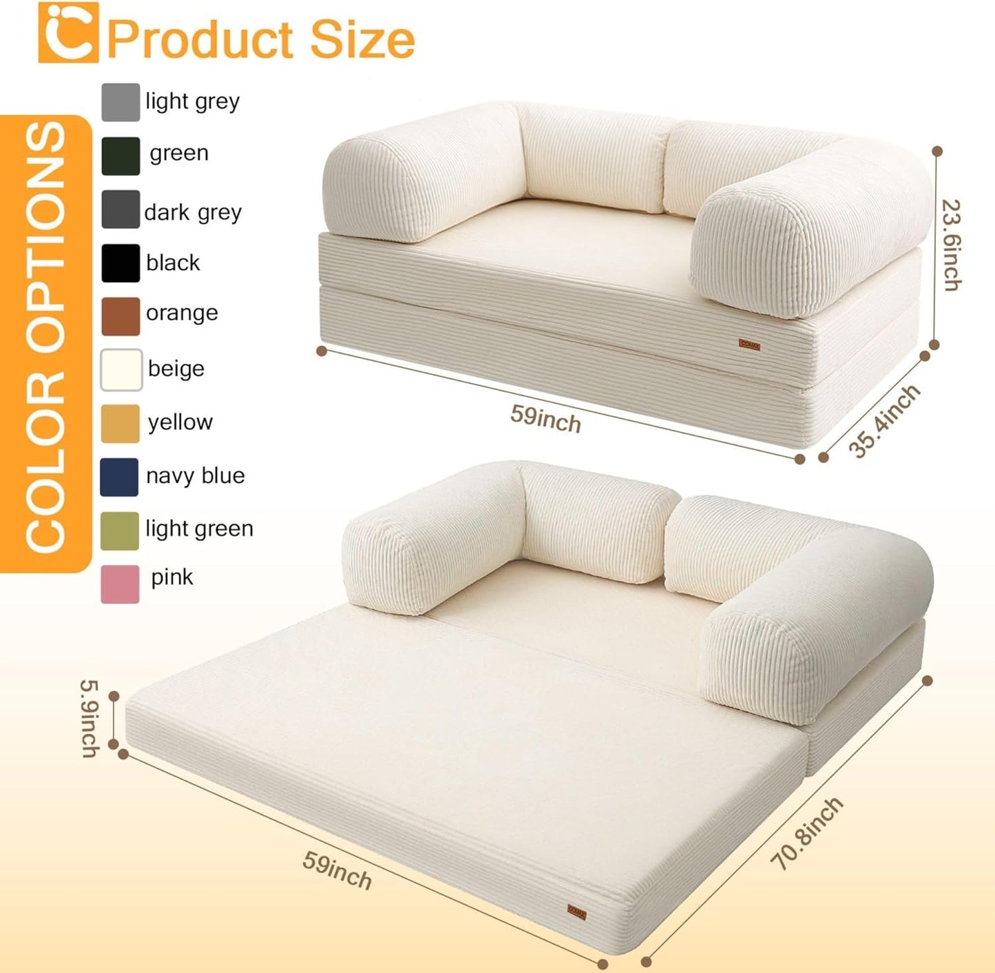 4 in 1 Folding Sofa Bed Queen