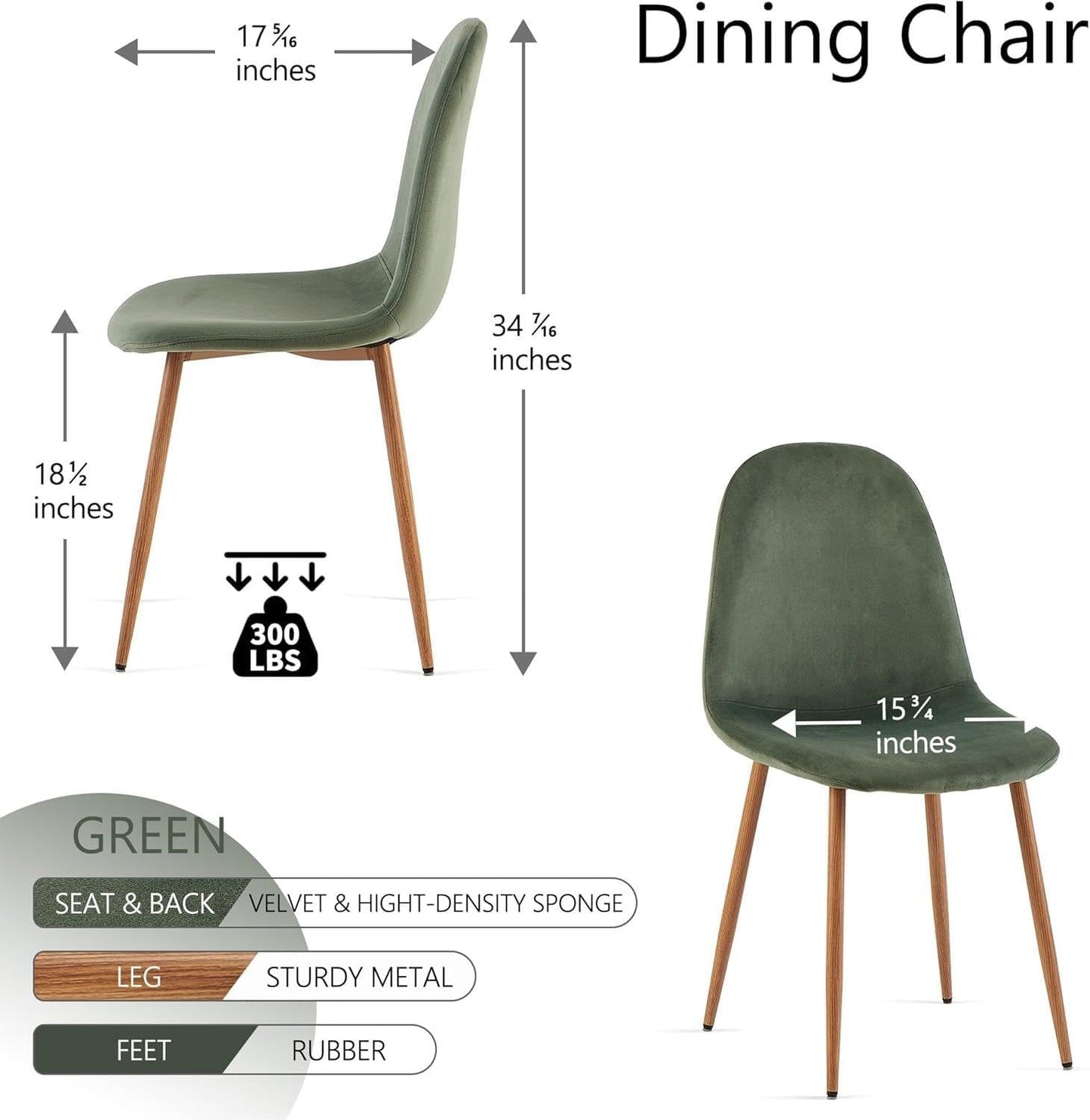 Velvet Dining Chairs Set of 4