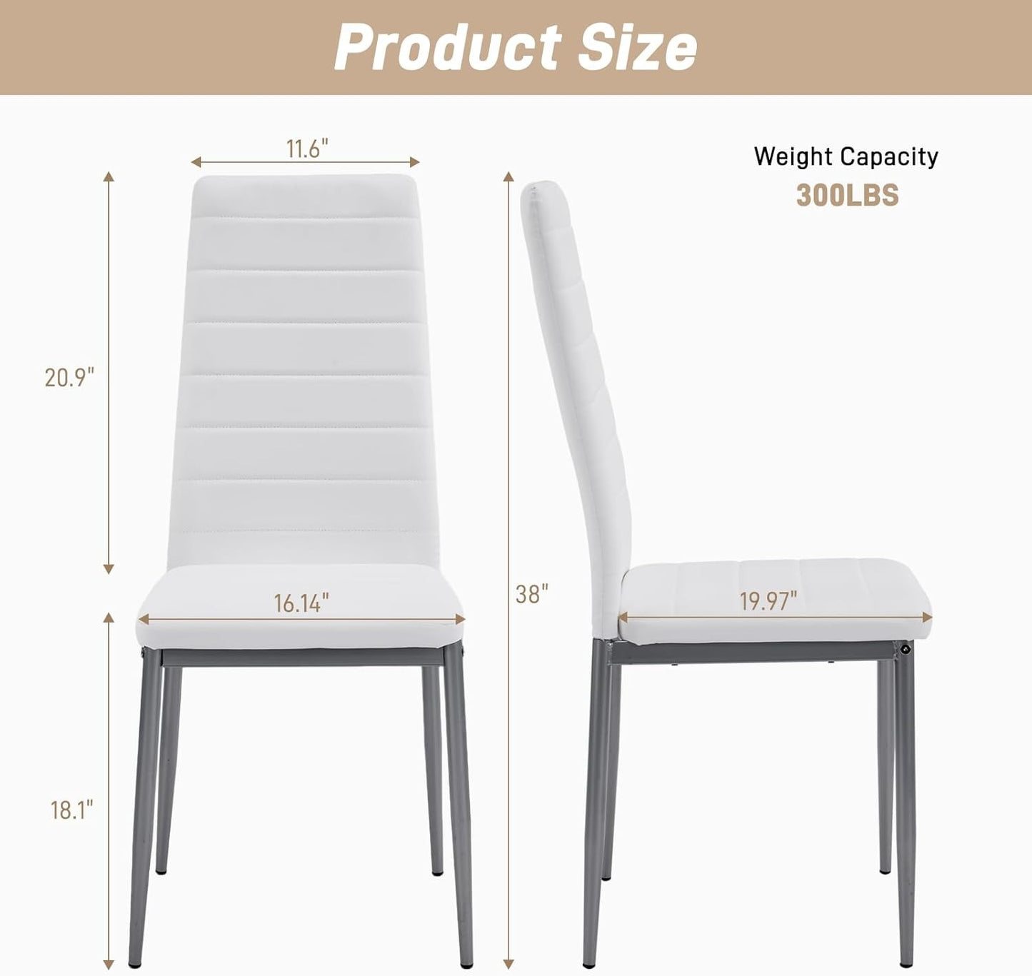 White Dining Chair Set of 4