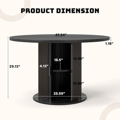 Round Dining Table for 4-6