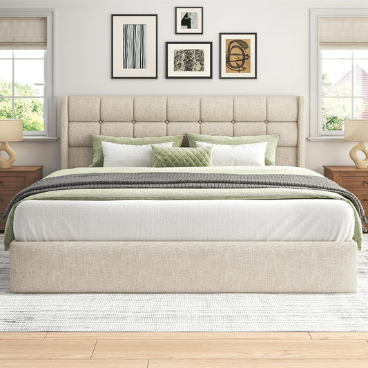 Lifezone King Size Lift Up Storage Bed Frame