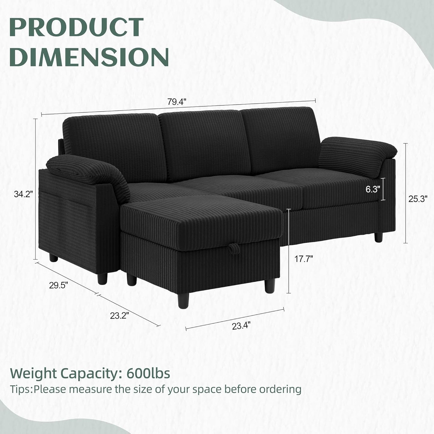 Vongrasig 79" Convertible Sectional