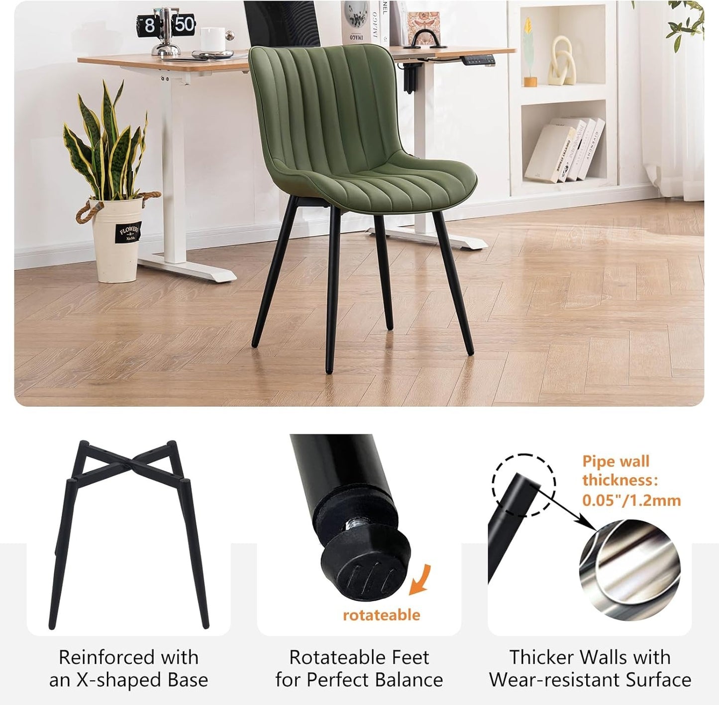 YOUNUOKE Mid-Century Modern Dining Chairs Set of 2