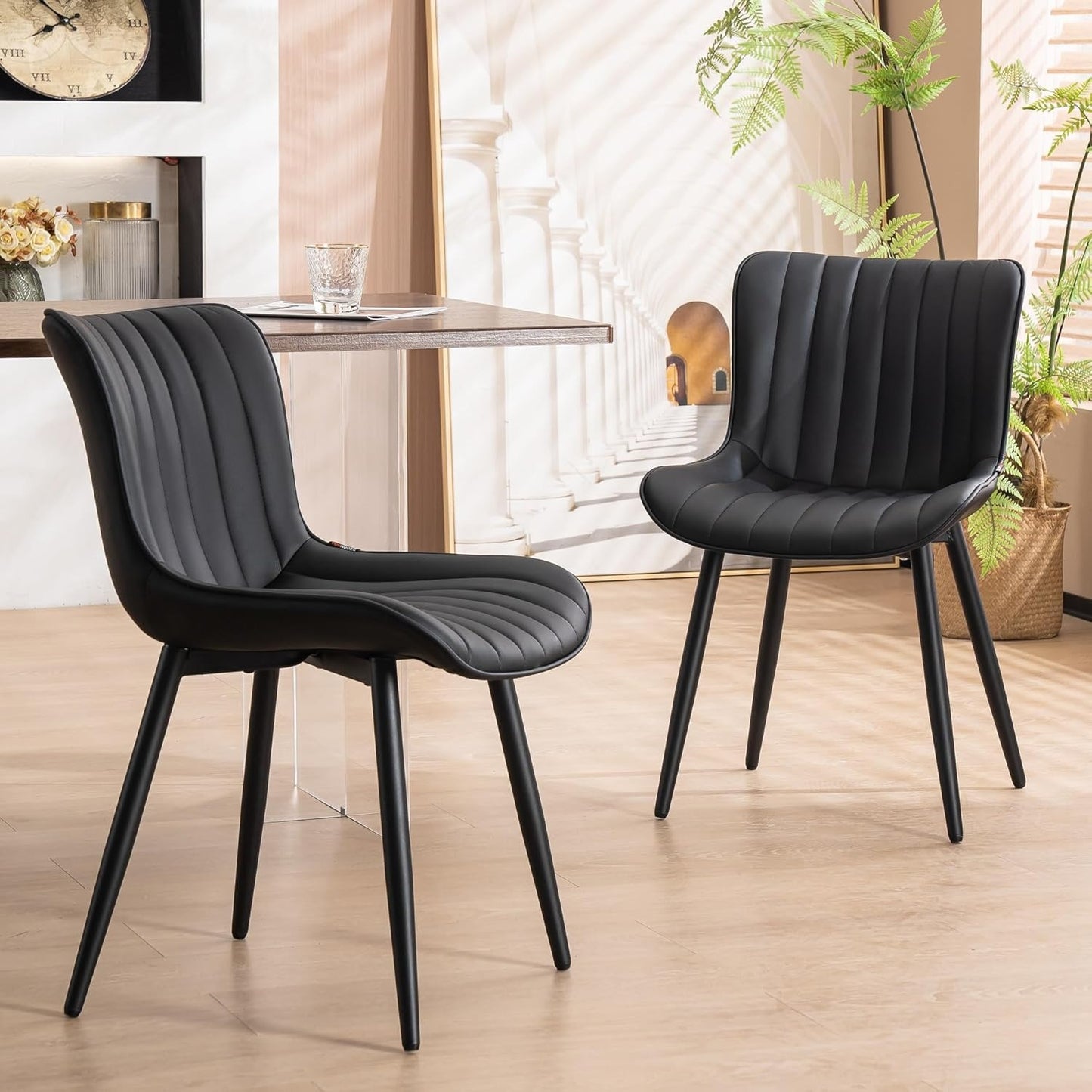 Black Dining Chairs Set of 2