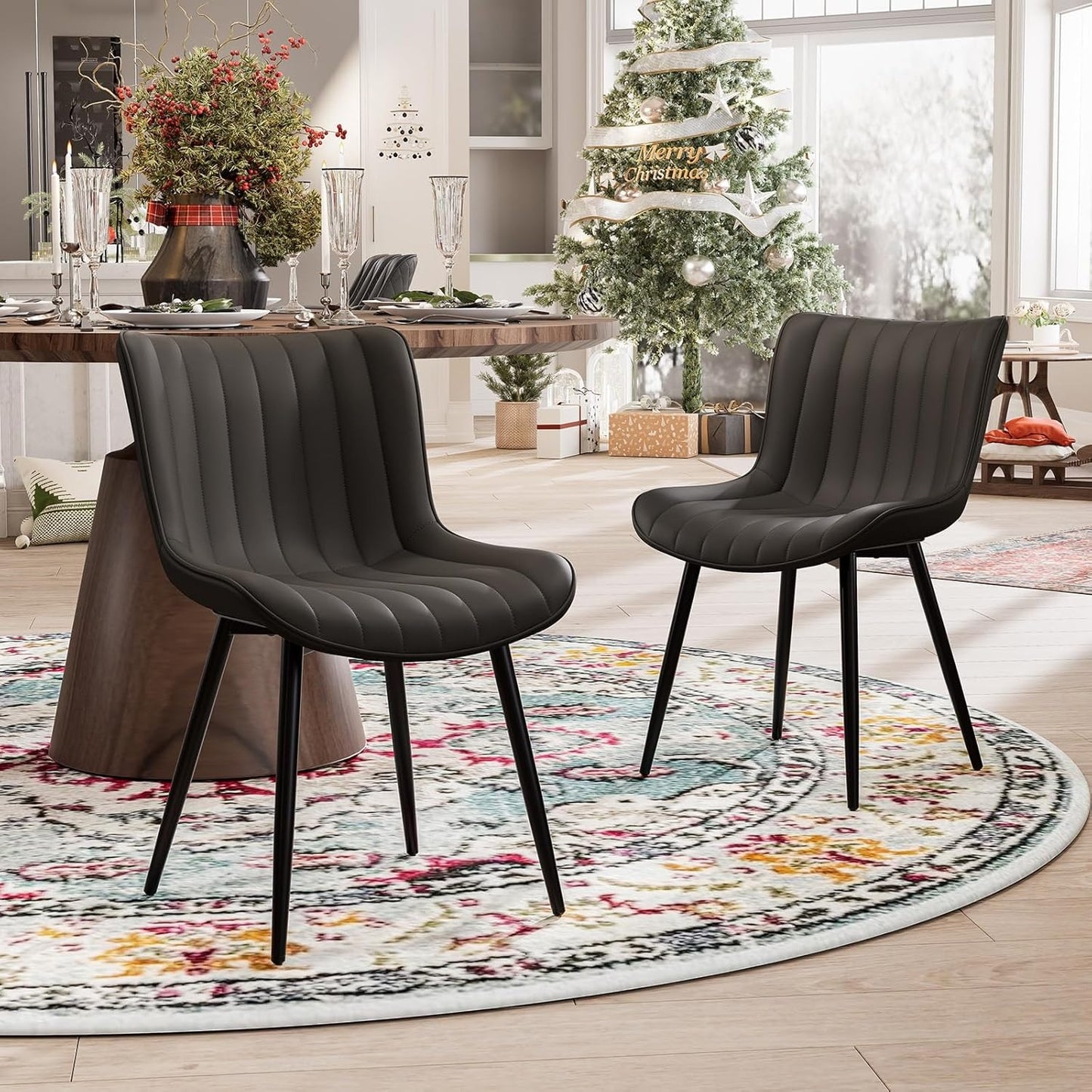 Black Dining Chairs Set of 2