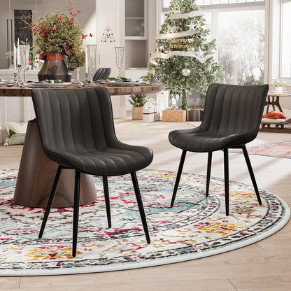Black Dining Chairs Set of 2